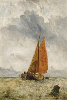 William Joseph Julius Caesar Bond - Hay barge in open water