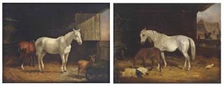 William Joseph Shayer - A hungry visitor; and Farmyard friends