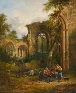 William Joseph Shayer - Gotische Kirchenruine im Wald