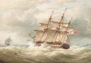 William Joy - A British frigate in pursuit of the enemy