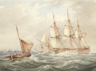 William Joy - Pilot approaching a man-o-war