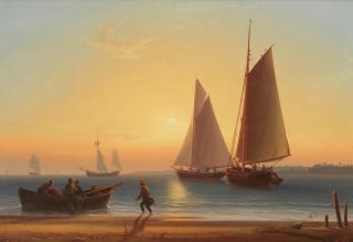 William Joy - Shipping off the coast at dusk