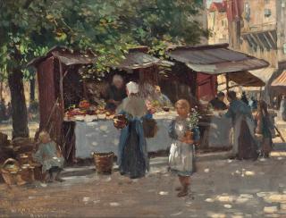 William Kay Blacklock - Market Day, Bruges