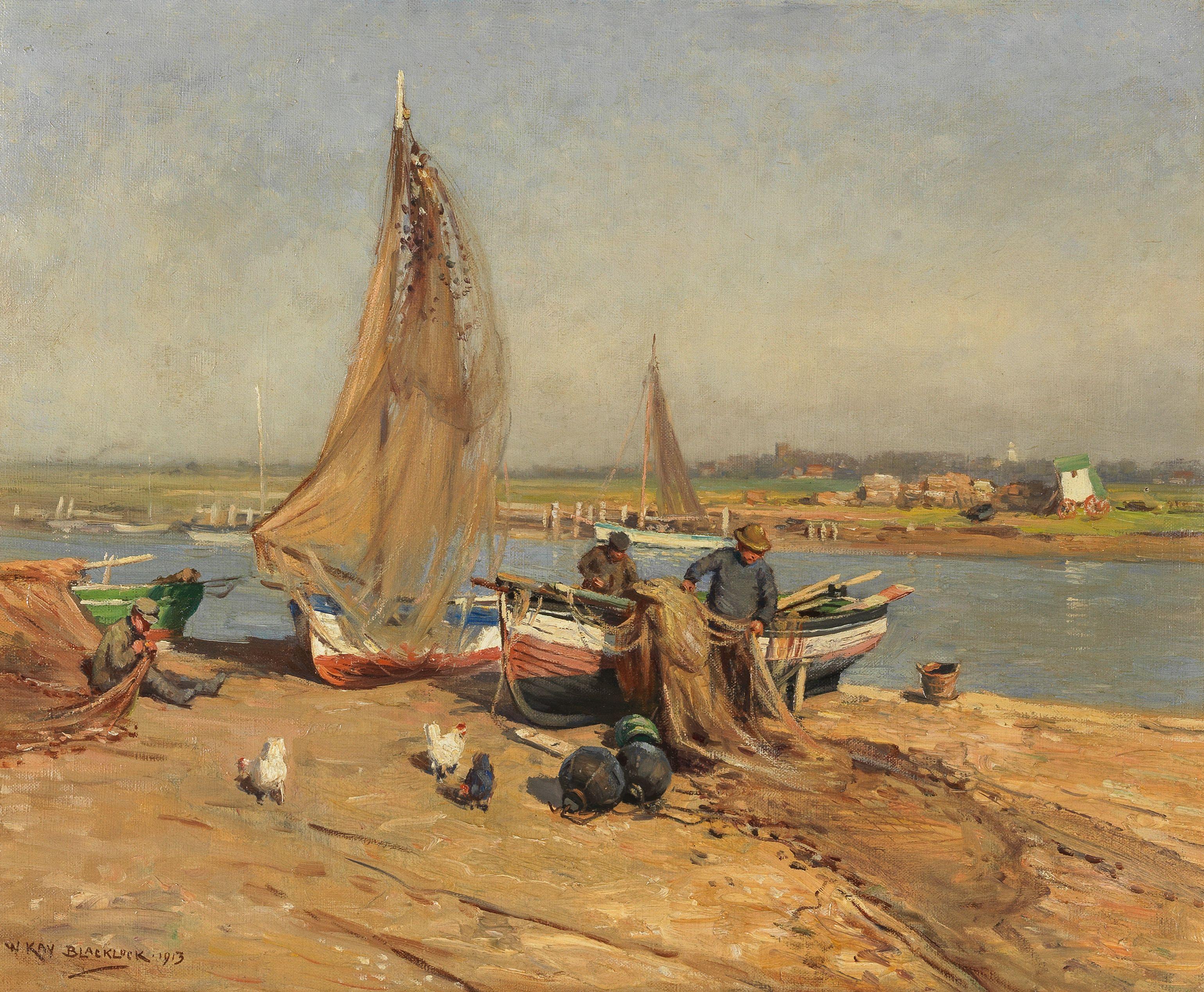 William Kay Blacklock - Mending the nets