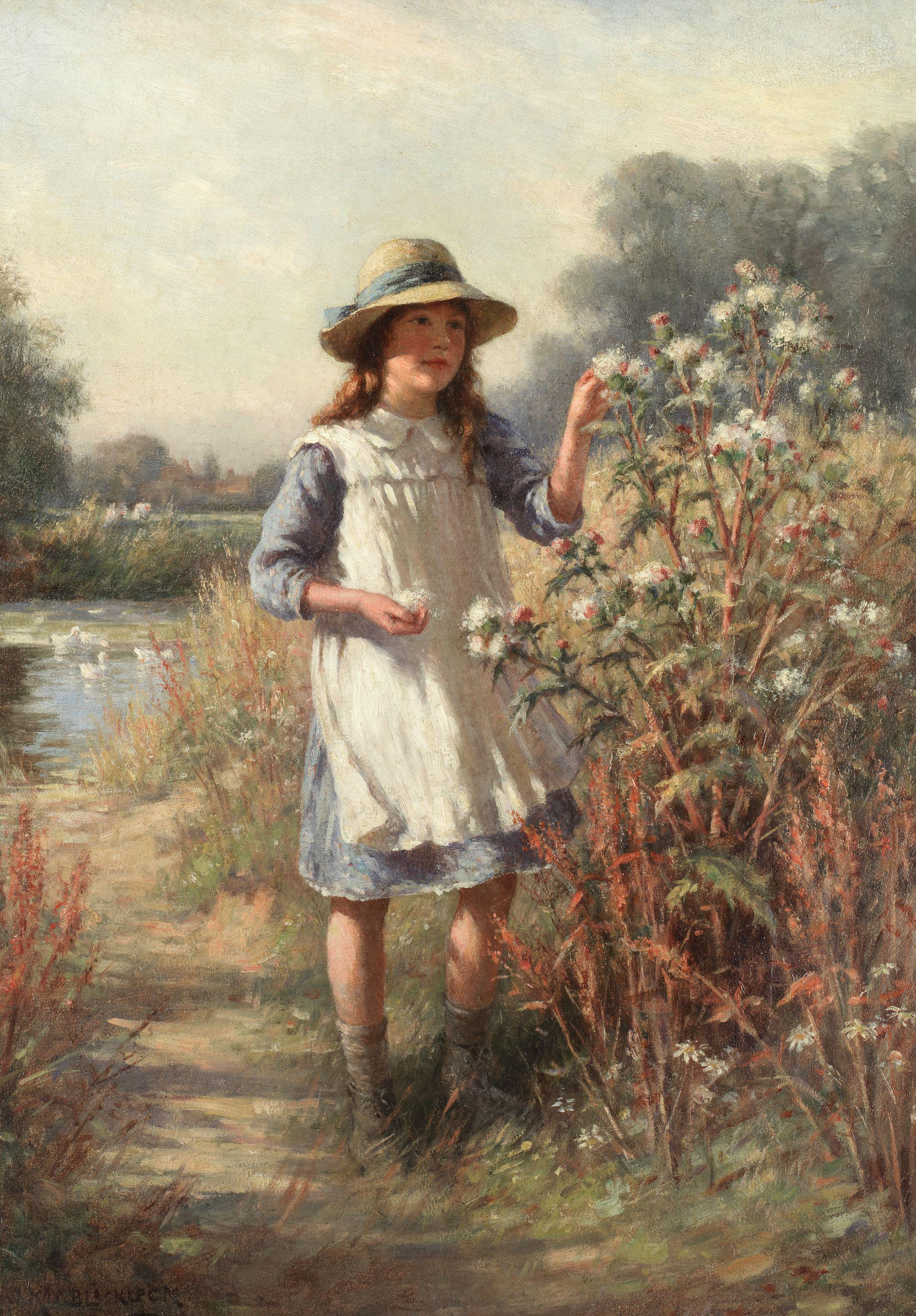 William Kay Blacklock - Picking Flowers