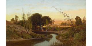 William Keith - Afternoon 13 x 23 in. framed 20 x 29 3/4 in.