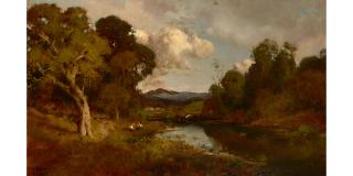 William Keith - Afternoon Outing 36 x 60 in. framed 54 x 77 in.