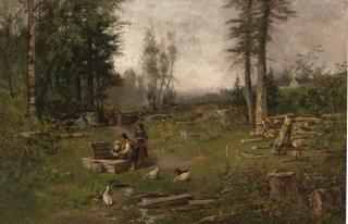 William Keith - Children at the Well