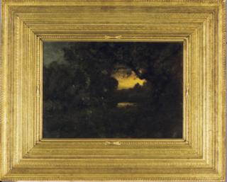 William Keith - Cows Drinking From A River At Dusk