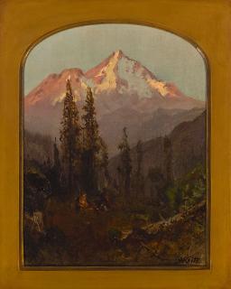 William Keith - Mount Hood, Indian Camp
