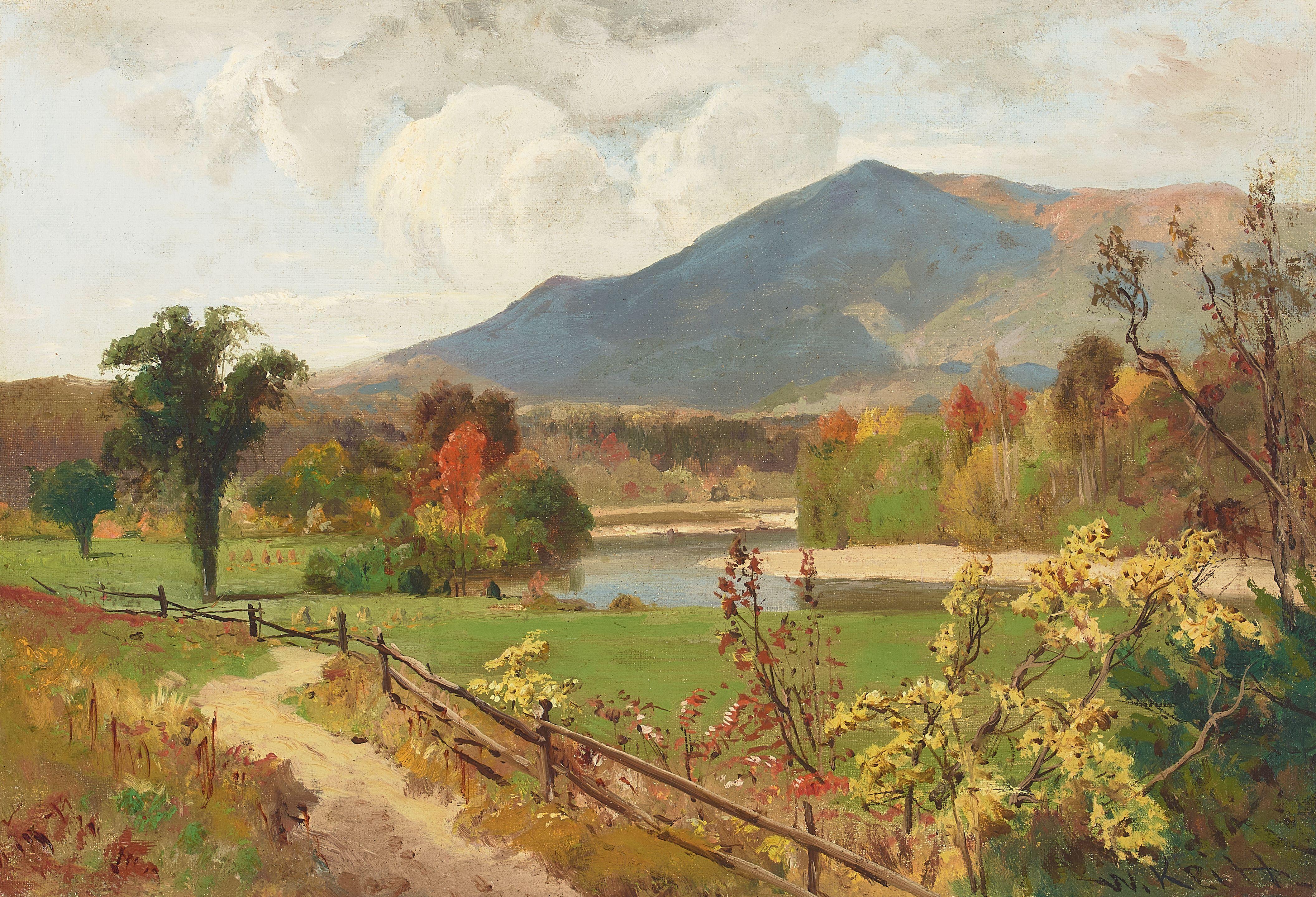 William Keith - Study for White Mountains and Conway Meadows, New Hampshire 12 x 17 1/4 in. framed 20 x 25 3/4 in.