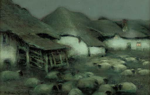 William Kennedy - Sheep in an evening landscape