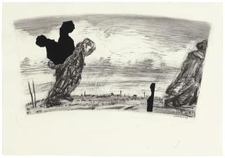 William Kentridge - Collage (Man with Cardboard)