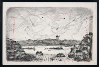 William Kentridge - Drawing from \'Preparing the Flute\' (Backdrop and Stage)