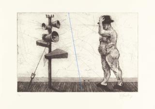 William Kentridge - Man with megaphone cluster.