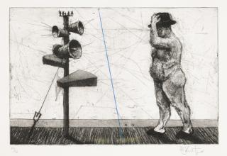 William Kentridge - Man With Megaphone Cluster