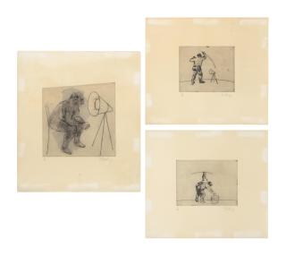 William Kentridge - Three plates, from The HMV Set