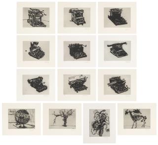 William Kentridge - Typewriter I-Ix; Globe; Tree; Flower; And Moose