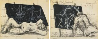 William Kentridge - Untitled; No 3 Shift And 1St West. Main Reef (From The Summer Graffiti Series) [Two Works]