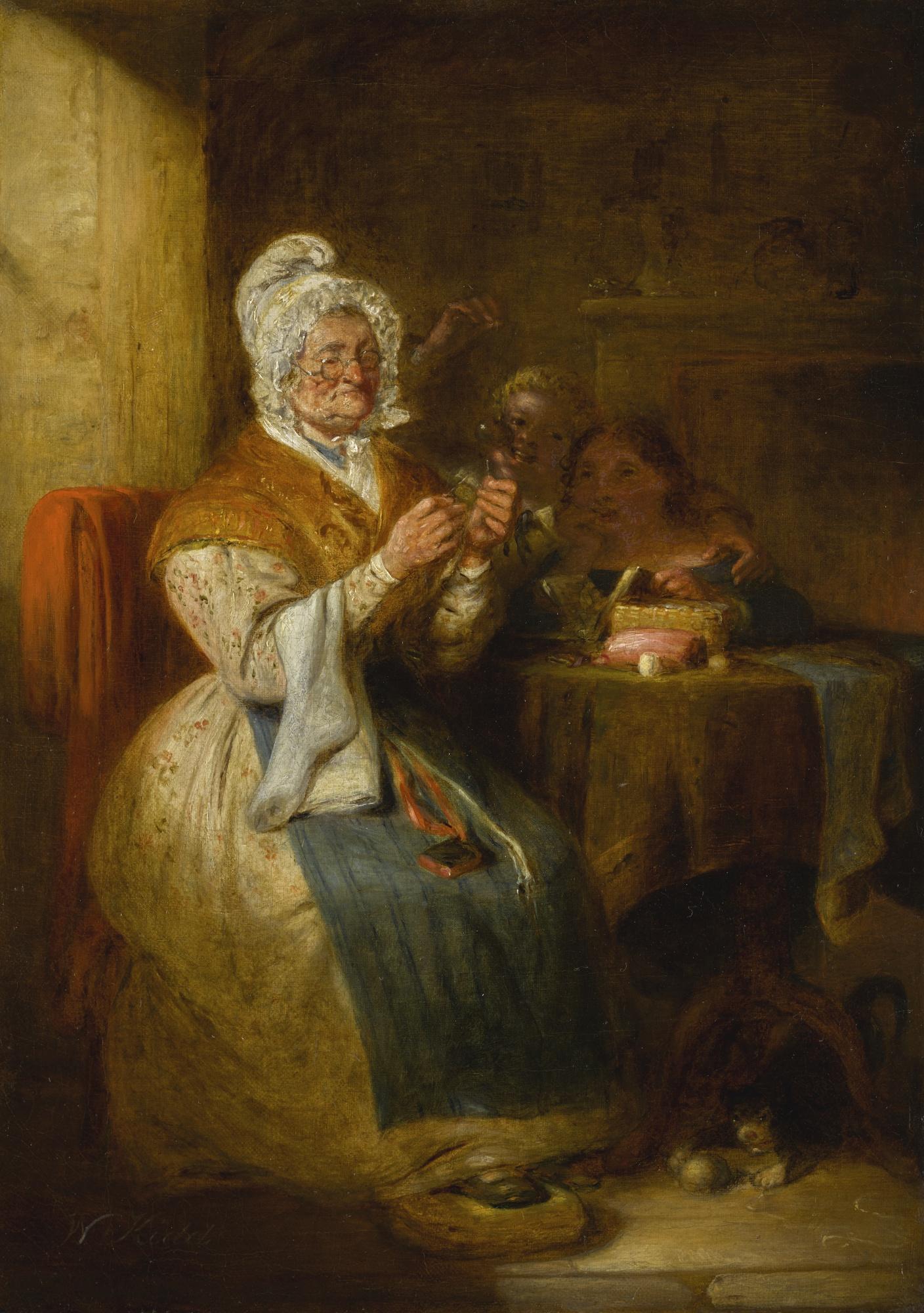 William Kidd, H.R.S.A. - Threading The Needle 