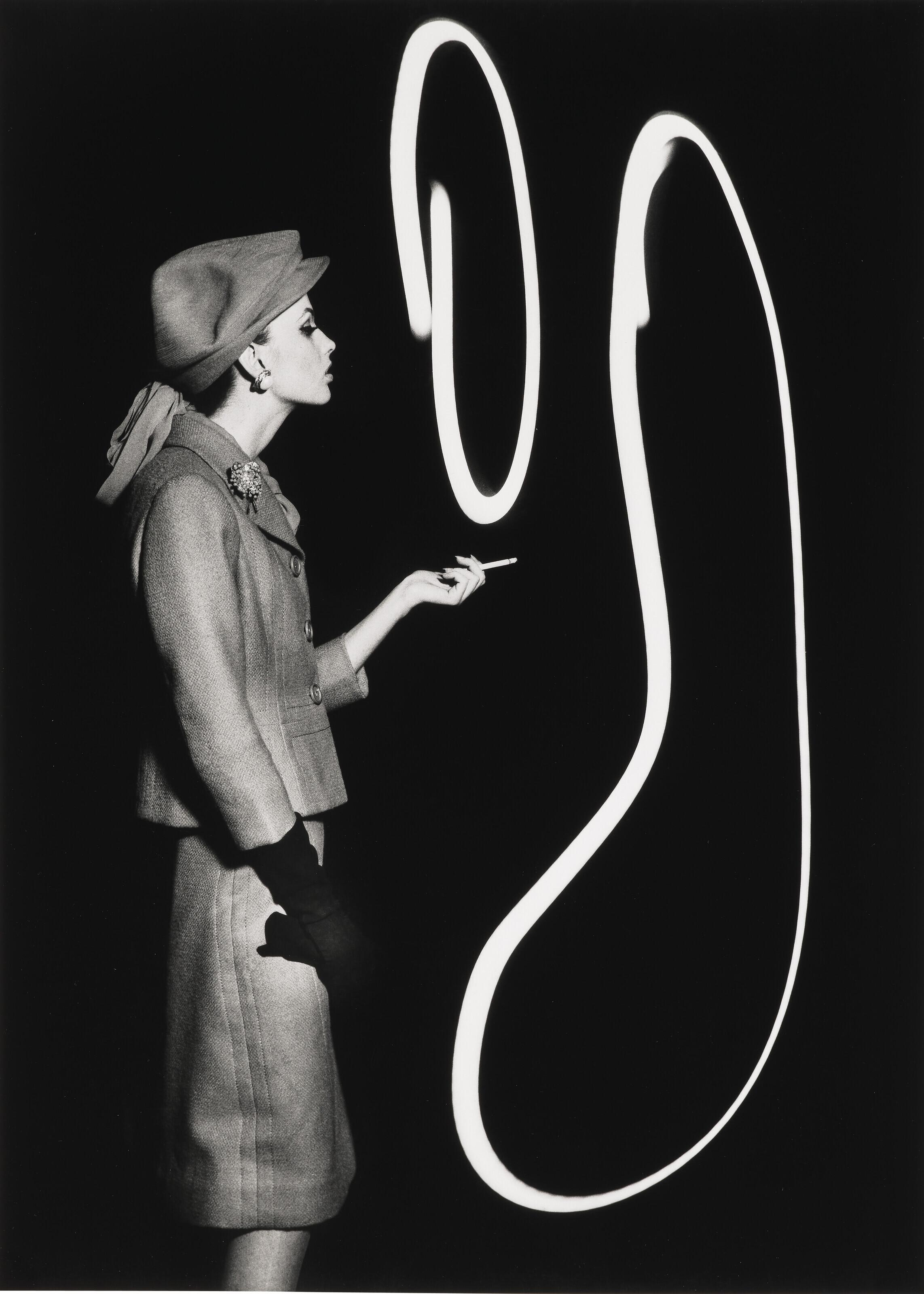 William Klein - Dorothy + light smoke rings, Vogue, Paris, 1962