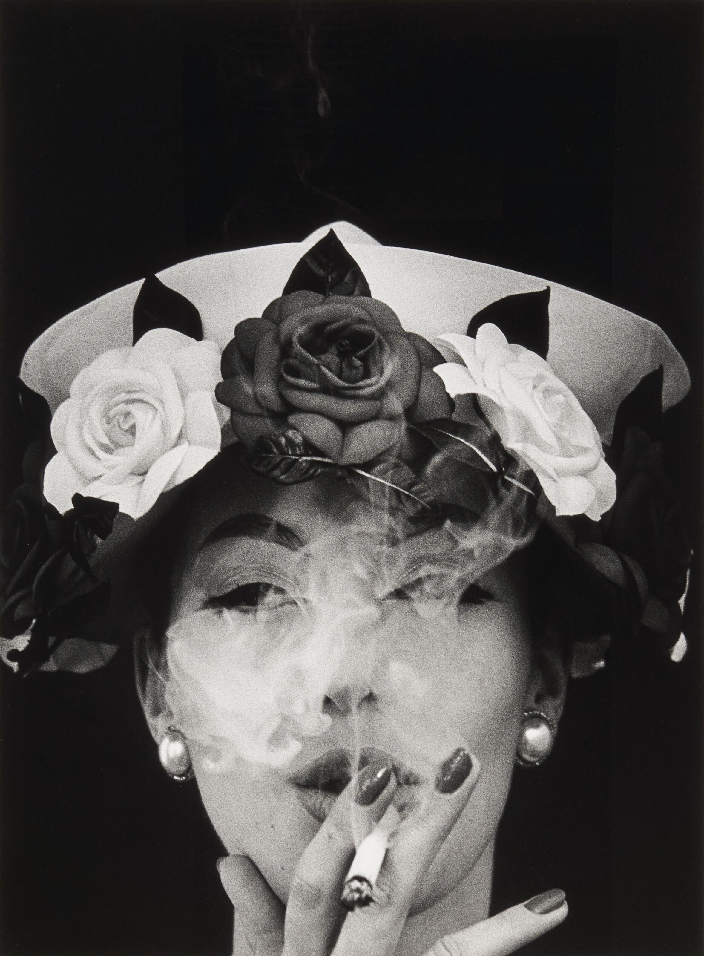 William Klein - Hat + 5 Roses, + Barbara, Paris, 1956