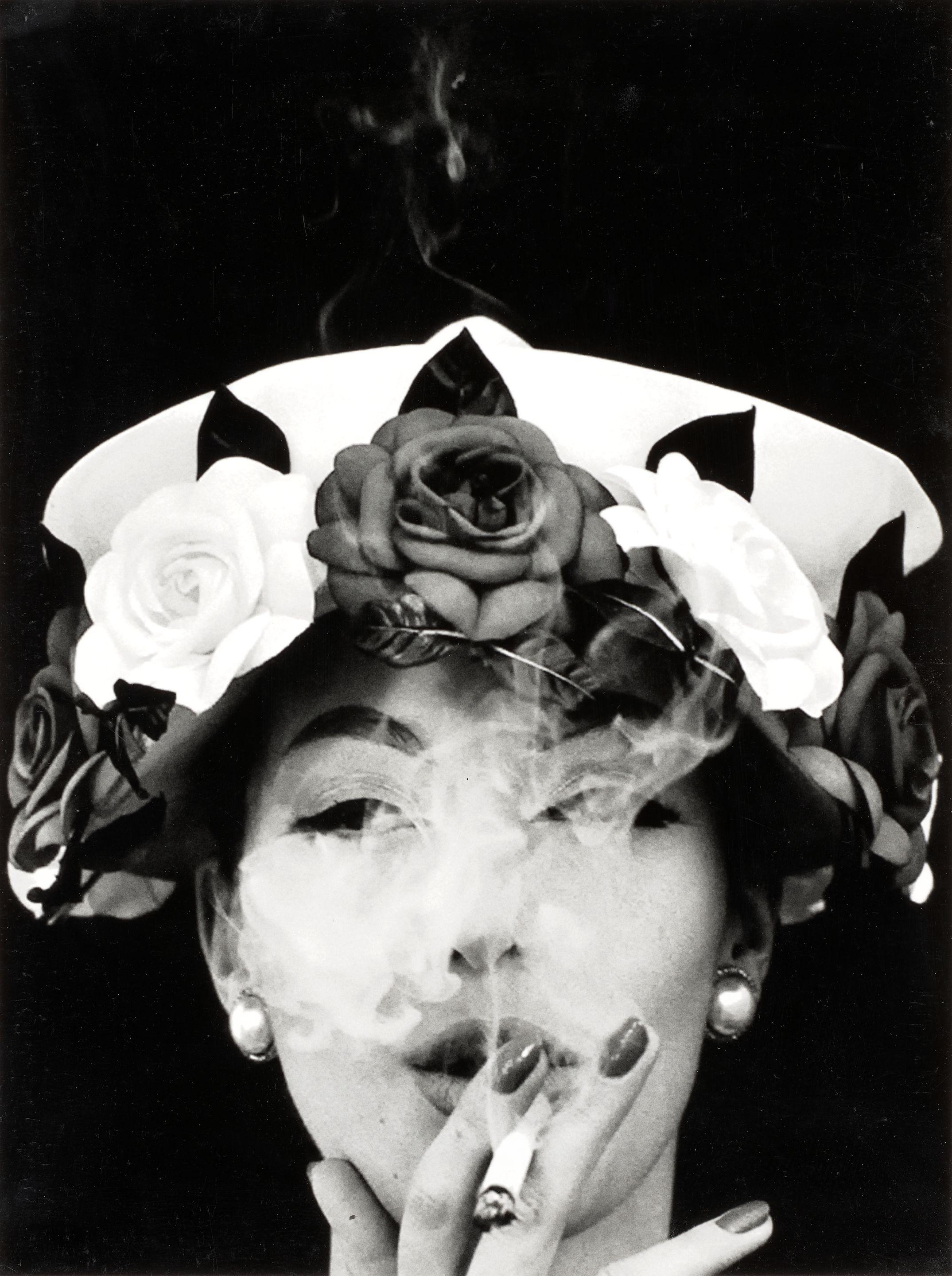 William Klein - \'Hat + 5 Roses, Paris 1956 (Vogue)\'