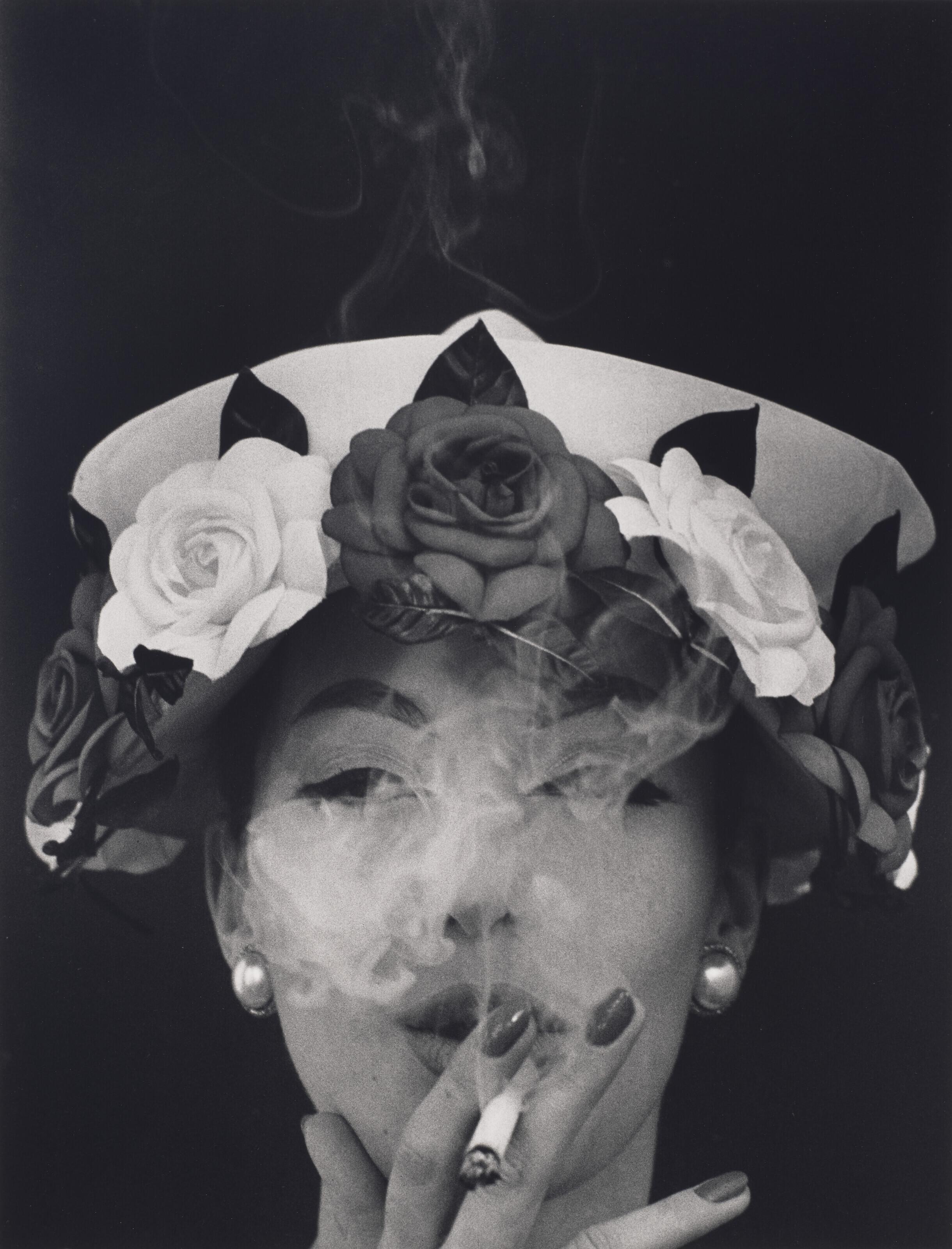 William Klein - Hat + Five Roses, Vogue, Paris, 1956