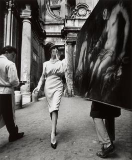 William Klein - Simone + painting + coffee, Rome (Vogue)