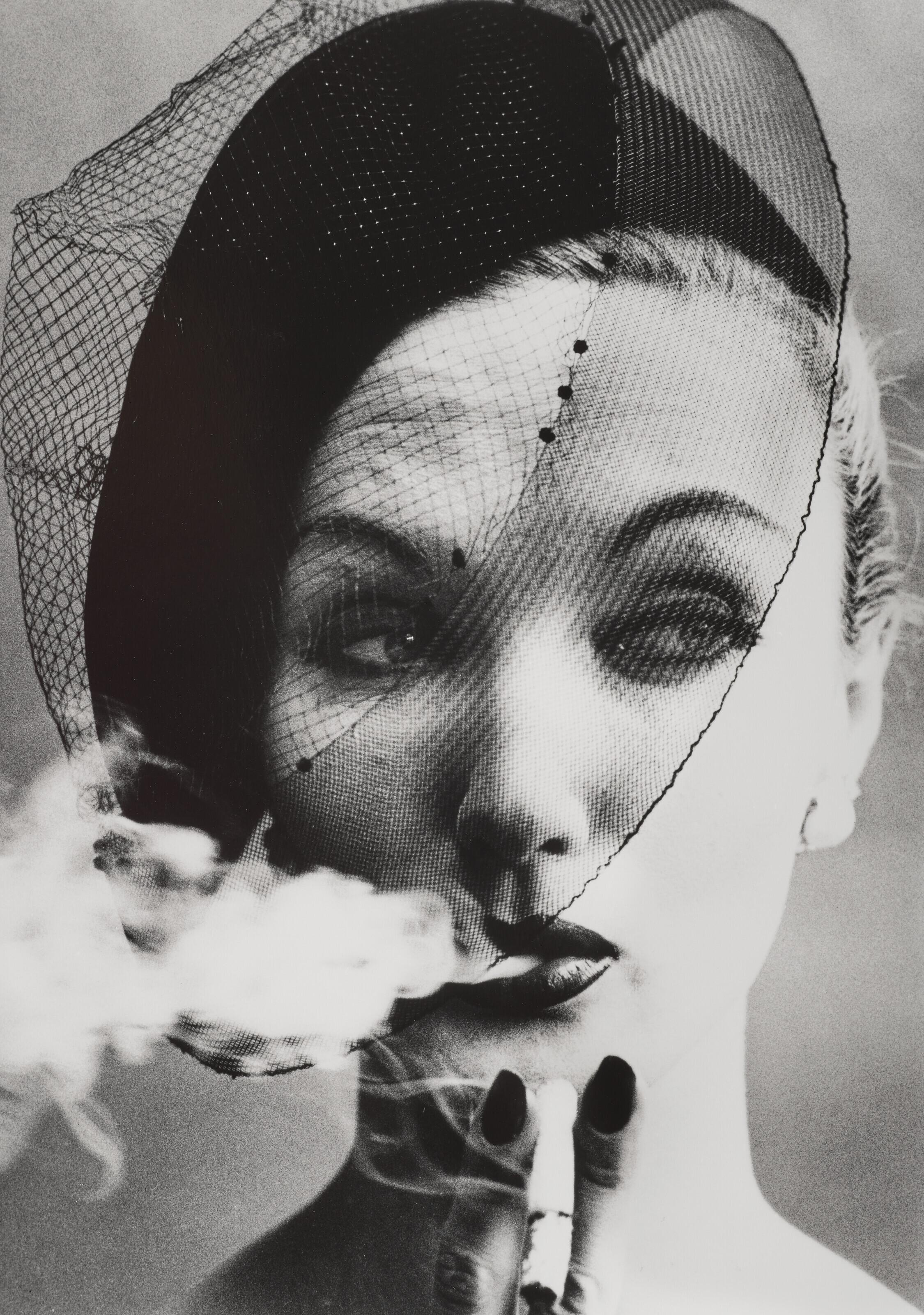 William Klein - Smoke + Veil, Vogue, Paris, 1958