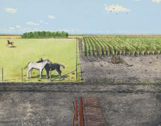 William Kurelek - Horses Resting On Sunday