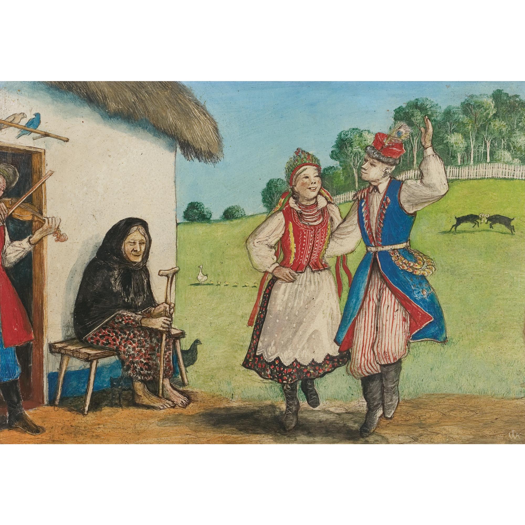 William Kurelek - The Polish Bride And Groom