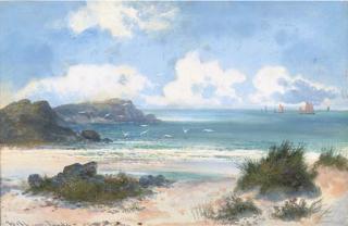 William Langley - Gulls on the shoreline