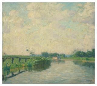 William Langson Lathrop - The Canal–Late Afternoon