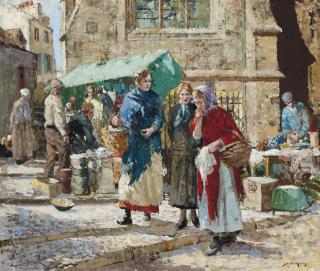William Lee Hankey, R.W.S., R.I., R.O.I., R.E. - Market gossip