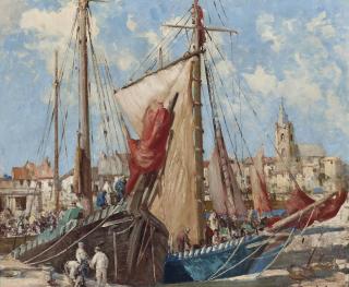 William Lee Hankey, R.W.S., R.O.I., R.I. - The Louvain Basin, Boulogne