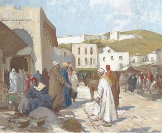 William Lee-Hankey, R.W.S. - Figures in a north African market