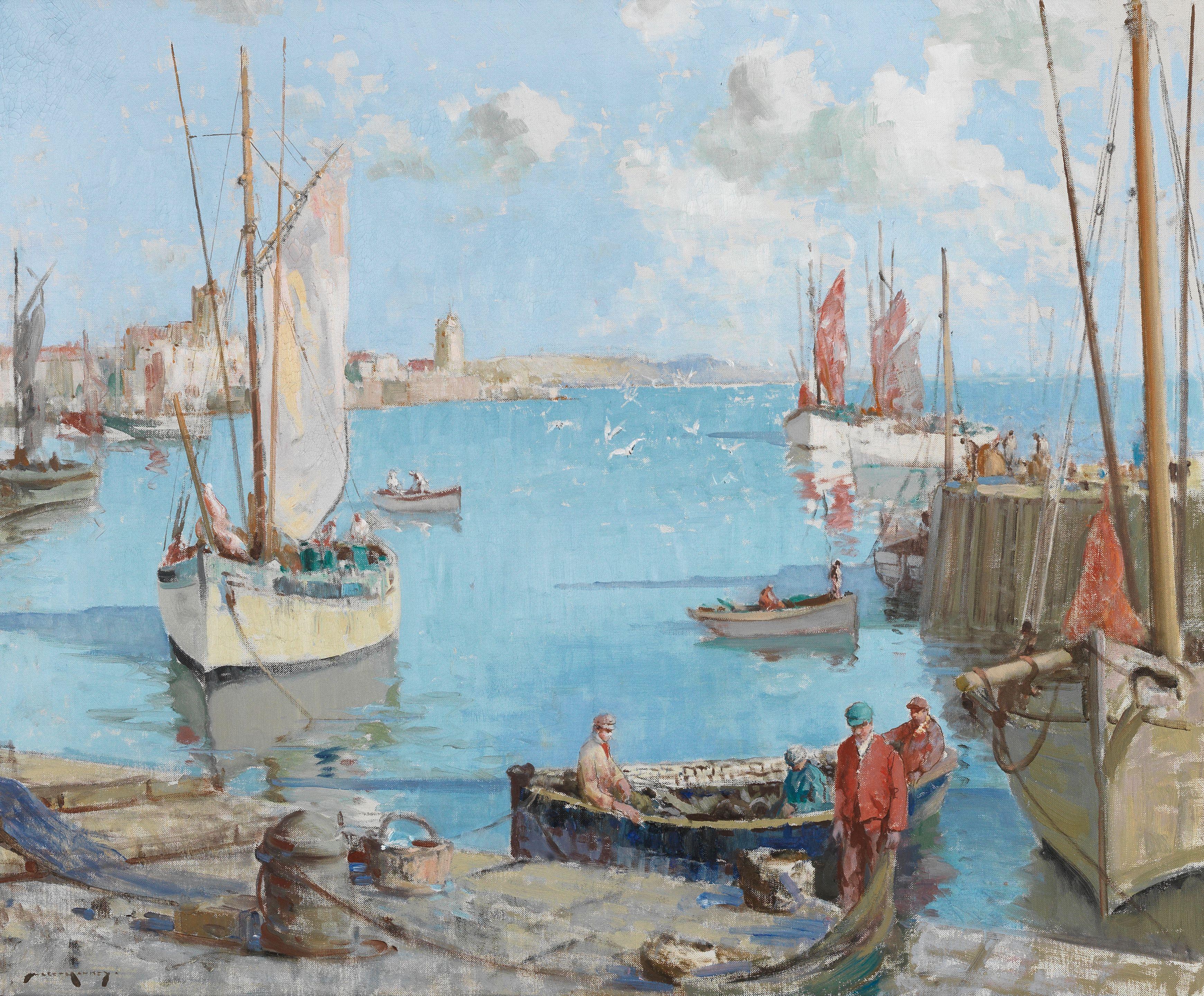 William Lee Hankey RWS, RI, ROI, RE - A French fishing harbour
