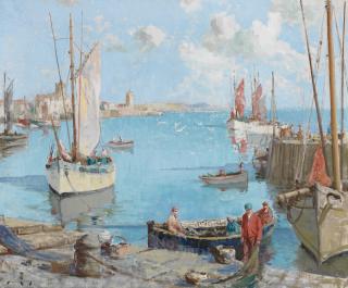 William Lee Hankey RWS, RI, ROI, RE - A French fishing harbour