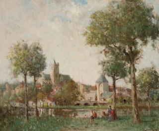 William Lee Hankey - Rural village scene