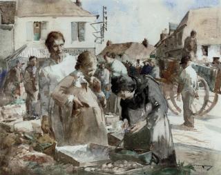 William Lee Hankey - The Market, Samer, Pas-de-Calais