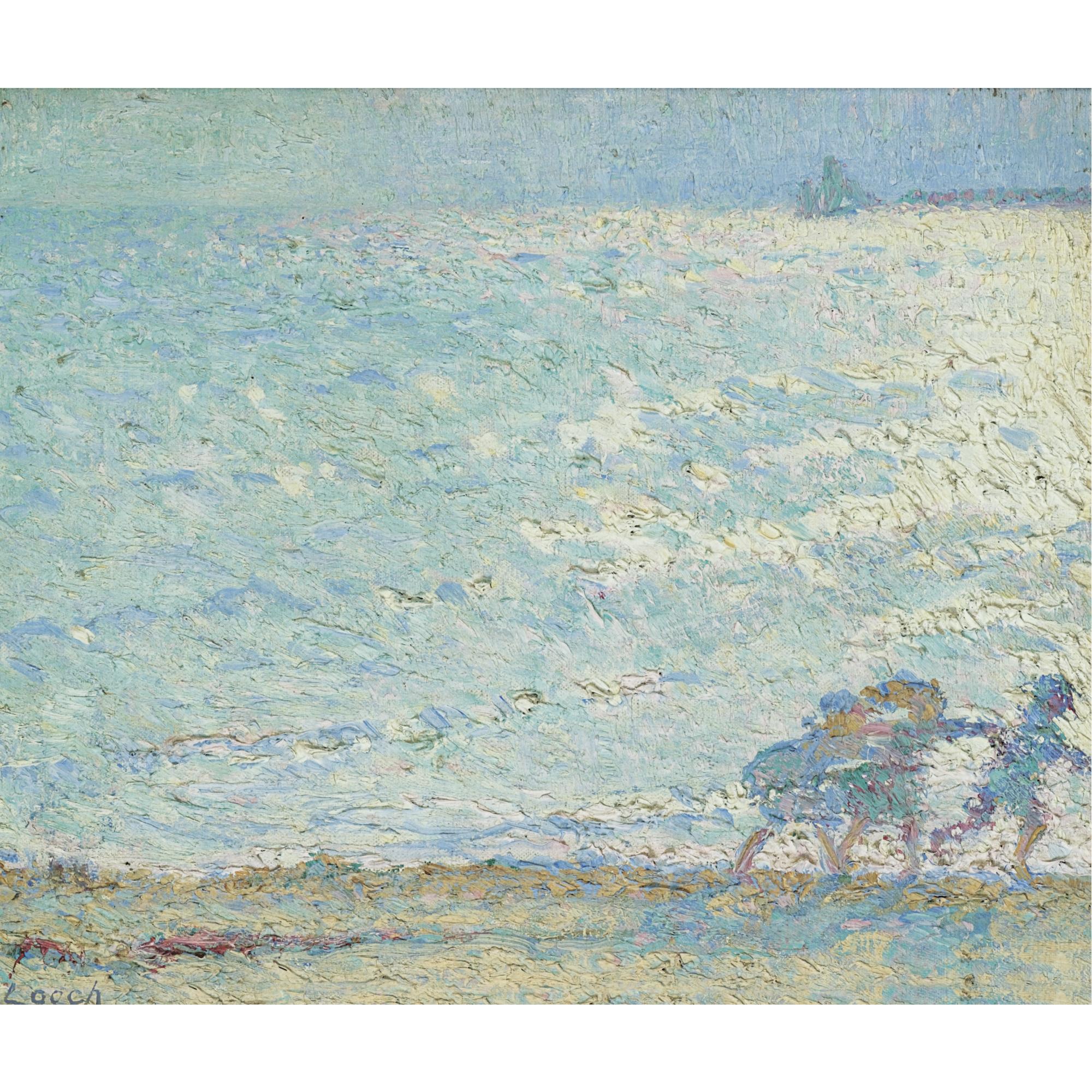 William Leech, R.H.A. - Children On The Beach With Breakers