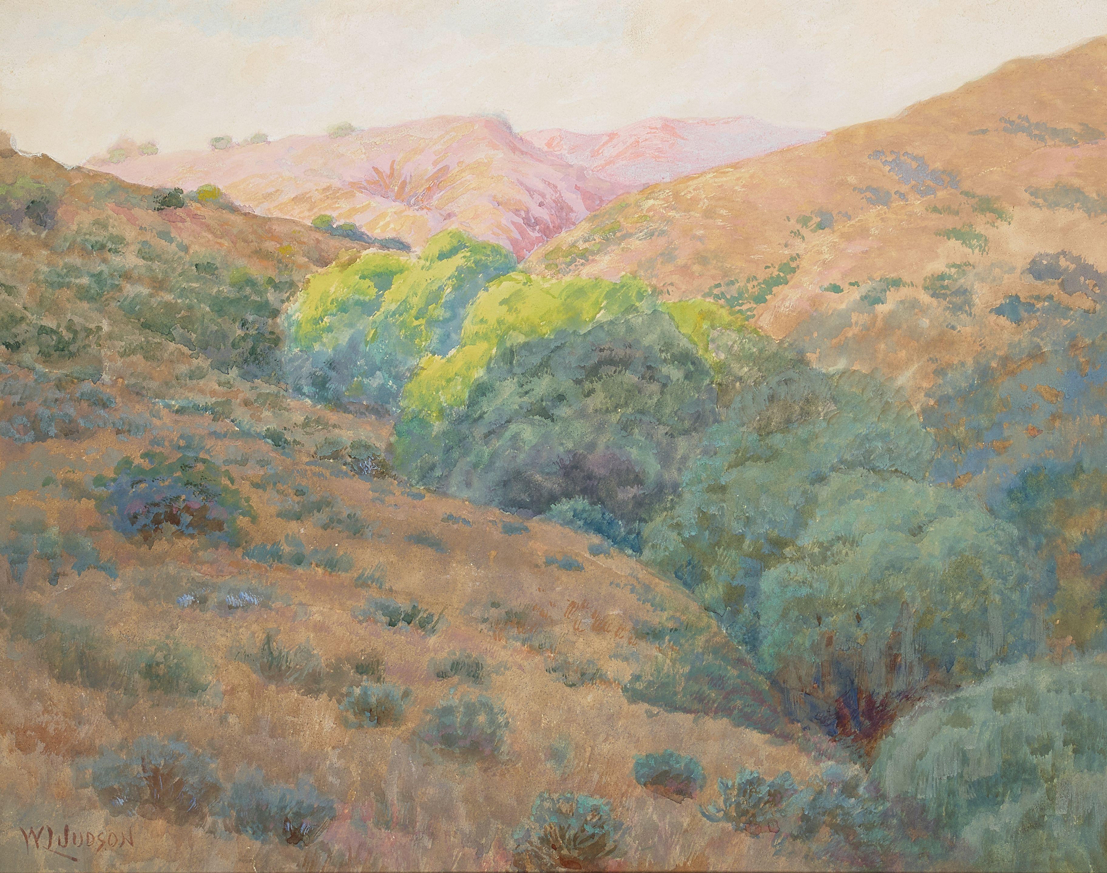 William Lees Judson - Bluebird Canyon, Laguna sight 15 1/2 x 21 in. framed 27 x 32 in.