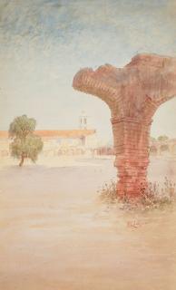 William Lees Judson - Mission Ruins sight 16 x 10 in. framed 29 x 23 1/4 in.