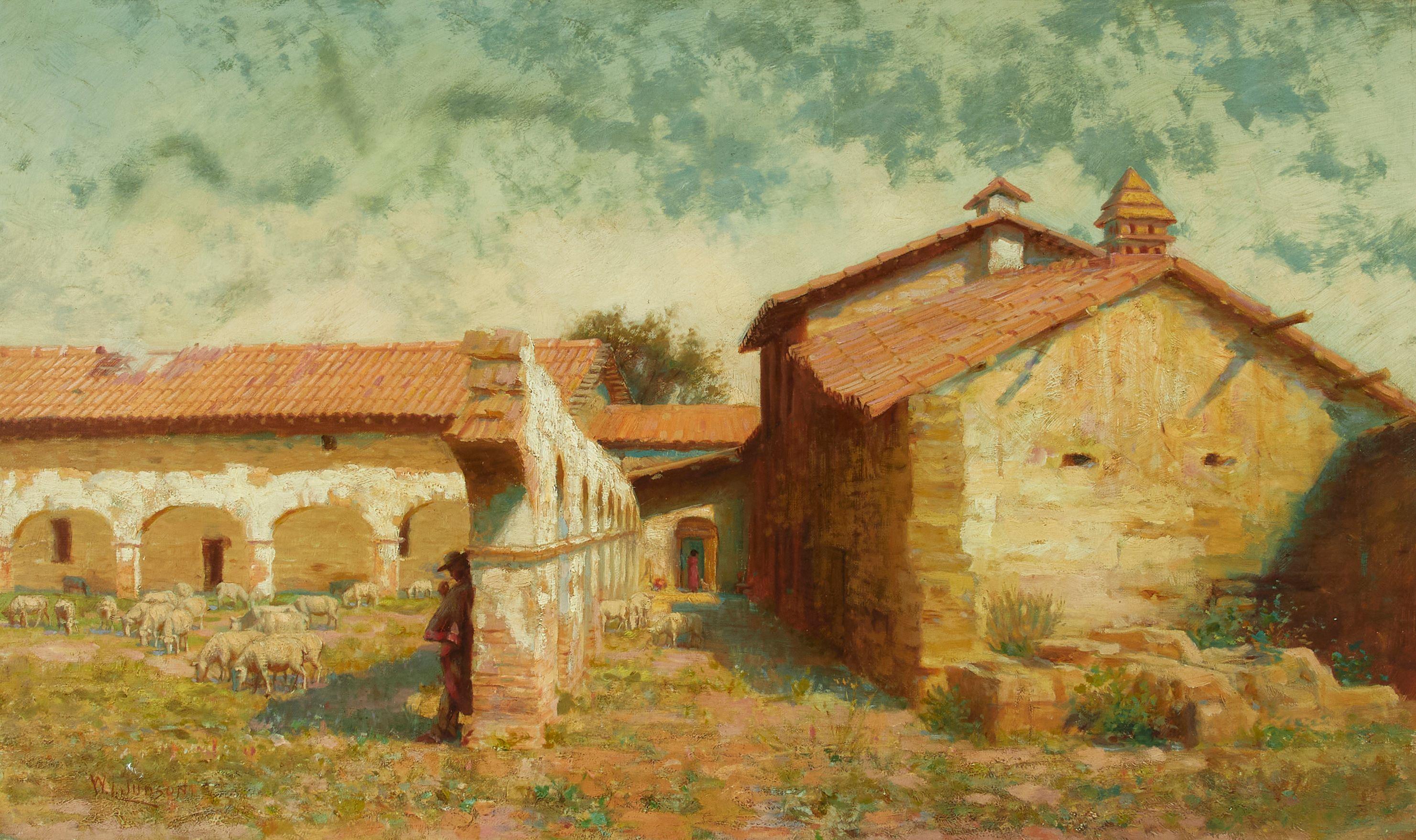 William Lees Judson - Shepherd with Flock at San Juan Capistrano Mission