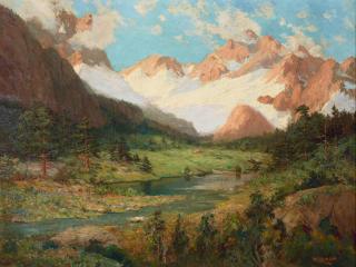 William Lees Judson - The Minarets (Ritter Range, Sierra Nevada Mountains) 30 x 40 in. framed 39 x 49 in.