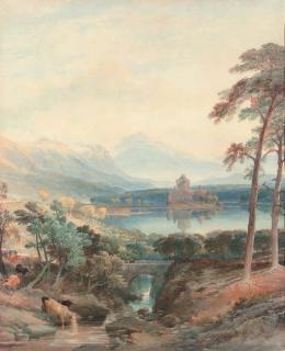 William Leighton Leitch, R.I. - A crisp morning, Kilchurn Castle