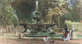 William Leighton Leitch, R.I. - Fontana di Cavelle, Villa Borghese, Rome