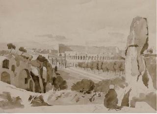 William Leighton Leitch, R.I. - View of The Colosseum From The Palatine