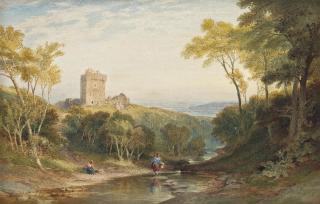 William Leighton Leitch - Figures before Roslin Chapel, near Edinburgh